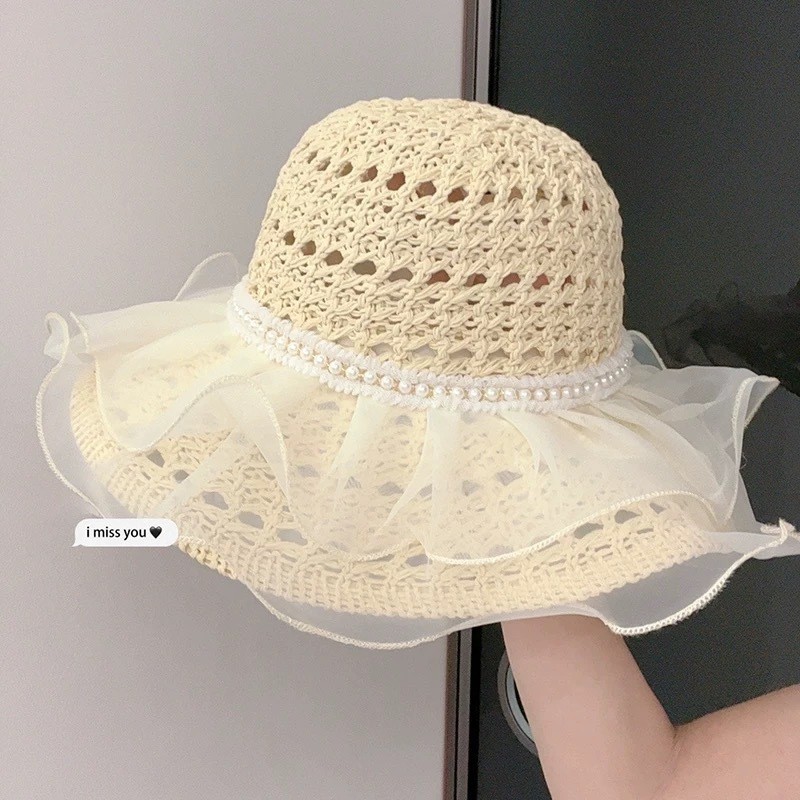 Hạt đầy màu sắc Mũ đi biển phong cách mục vụ