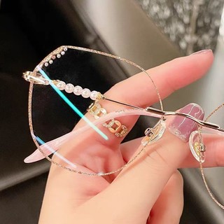Thời trang tại chỗ nàng tiên cá nước mắt không khung kính đọc sách trơn đa giác kính hoa nữ độ phân giải cao chống xanh