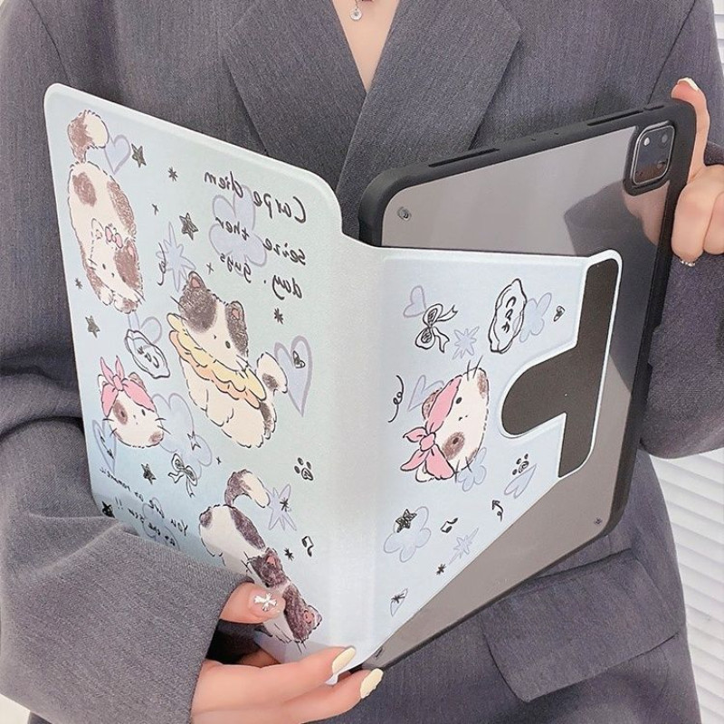 Ốp Lưng Máy Tính Bảng Cho Samsung Galaxy Tab A9 Plus S10ULTRA Tab A7 lite S7plus / S8plus S9plus / s10plus 12.4inch Tab S6 lite 10.4inch S9 FE + Kiểu Sách Xoay Có Giá Đỡ Bút Chì