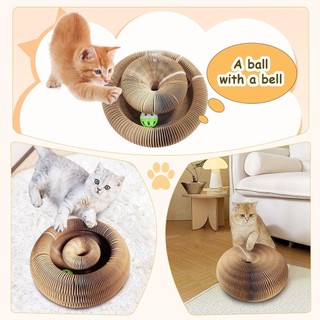 Đồ chơi cho mèo, Magic Organ Cat Scratching Board Toy, Tông Scratcher tương tác có chuông Ball, Đồ chơi cho mèo có thể gập lại bền bỉ Đồ chơi thú cưng
