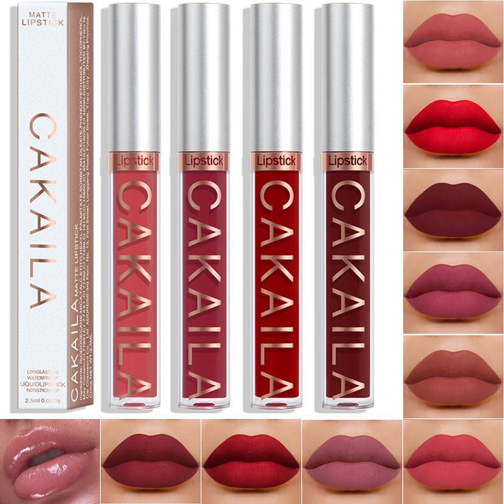 Matte Velvet Liquid Lip Gloss Tinh Tế Mịn Chống Thấm Nước Lâu Dài Môi Trang Điểm Khỏa Thân Chống Dính M3a1