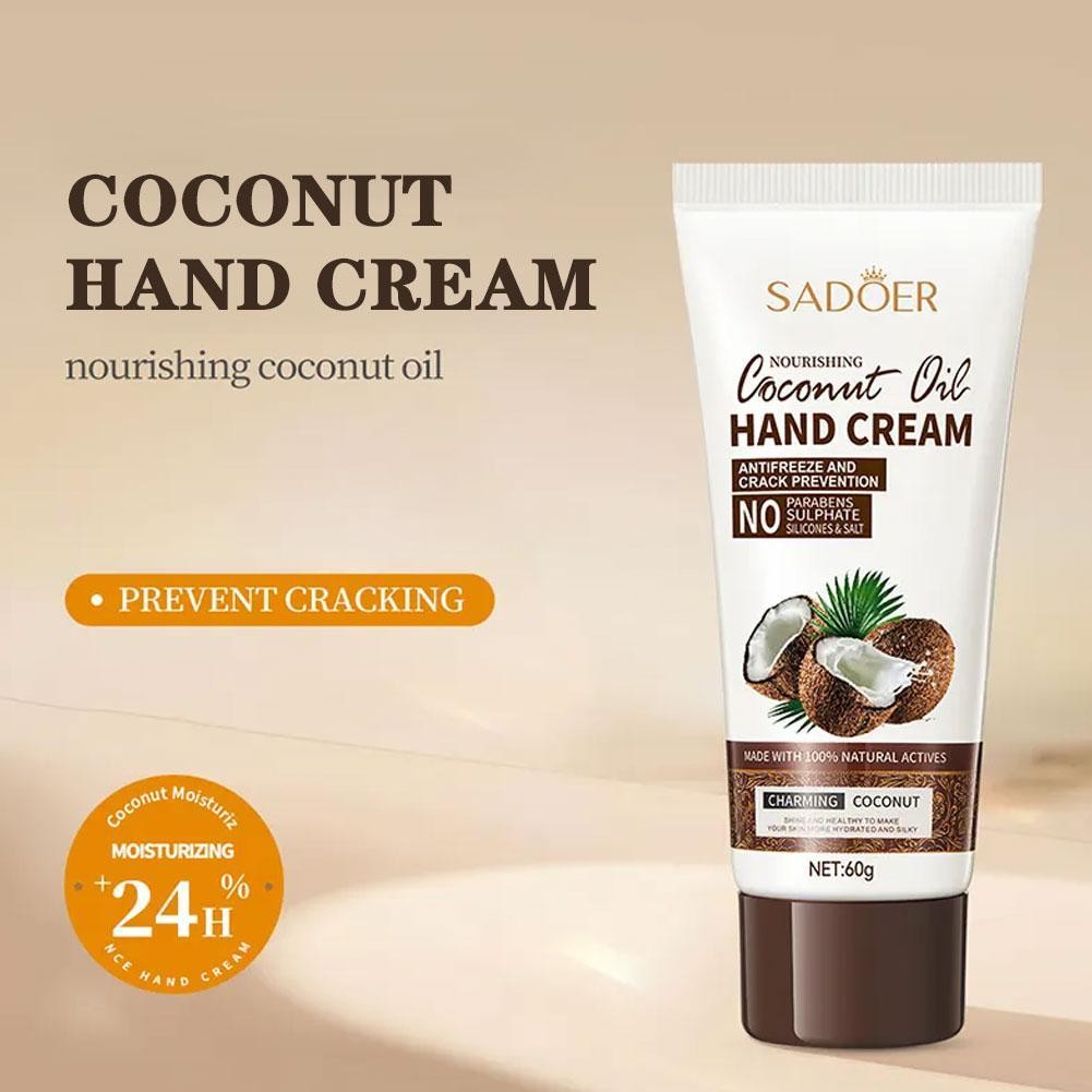 Sadoer Dừa Chiết Xuất Tay Kem Dưỡng Ẩm Dưỡng Ẩm Tay Chống Khô 60g U2z1