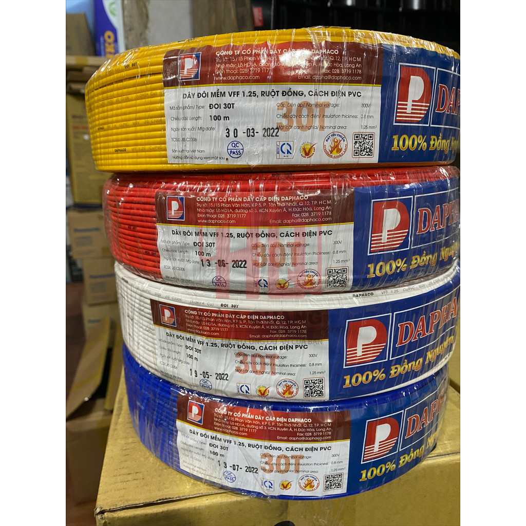 [Mét] Cáp điện Daphaco 2x30 (30T) lõi đồng – Dây điện dân dụng cao cấp – Bán lẻ theo mét