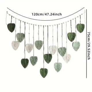 OUSXA Bohemian Treo Tường, Tua Rua Sợi Tự Nhiên Tấm Thảm Macrame, Phong Cách Bohemian 120x75cm Boho Treo Tường Nghệ Thuật Trang Trí Tường