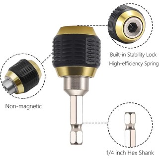 Giá đỡ mũi khoan phát hành nhanh 60mm Thanh nối dài tự khóa với chuôi lục giác 1/4 Inch Bộ chuyển đổi mũi tuốc nơ vít cho máy khoan điện hoặc dụng cụ cầm tay thép không gỉ từ tính đa năng