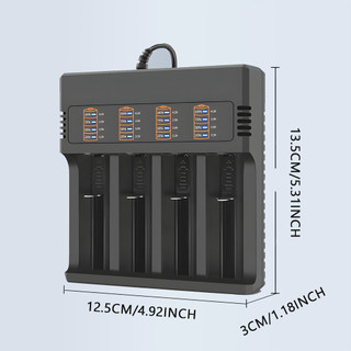 Phiên Bản Nâng Cấp Sạc Pin Tự Ngắt Có Đèn Báo Khi Đầy, 4 Khe Cao Cấp Dành Cho Pin 18650 AA, Chất Lượng Cao, Giá Tốt, Fre