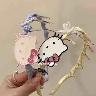 Băng Đô Kitty Dễ Thương Nữ Đầu Lâu Cao Cấp Đầu Lâu Với Răng Sóng Rửa Mặt Kem Chống Nắng Phụ Kiện Tóc