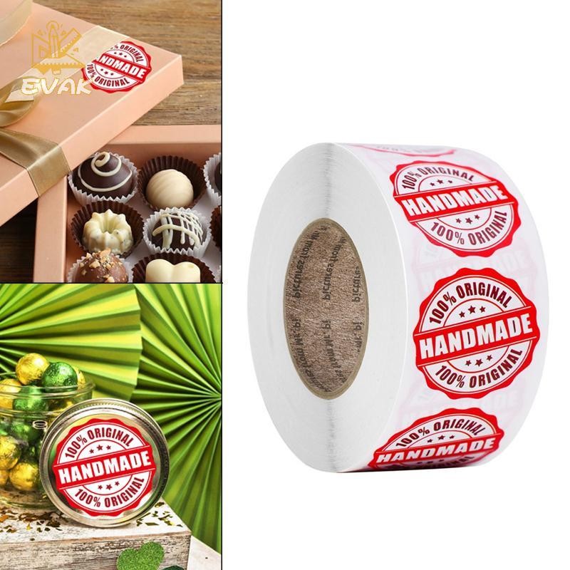 Alittlesetrtu 500 Cái / Cuộn Thủ Công Thủ Công Niêm Phong Miếng Dán Sổ Lưu Niệm Quà Tặng Văn Phòng Phẩm Nhãn Dán Bánh Nướng Với Tình Yêu Cảm Ơn Bạn Dán VN
