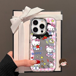 Ốp Điện Thoại Gương HelloKitty Cho Samsung Galaxy A35 A34 A33 A25 A24 A23 M23 M13 A73 A72 A71 A70S A55 A54 A53 A52S A51 A50S A32 Vỏ Mềm Chống Rơi Màu Hồng Dễ Thương