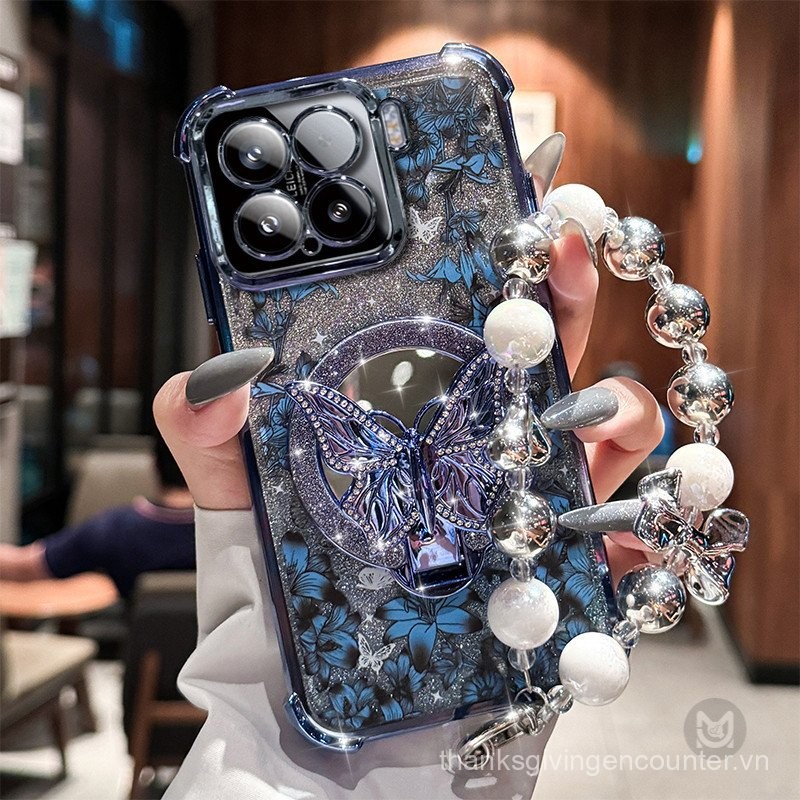 Ốp lưng cho infinix Hot 50i 40Pro 30i 30Play Note 30 40 50 Pro Plus, ốp kim cương hình bướm có gương và dây đeo