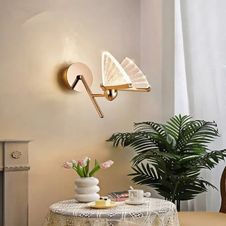 Bướm Đèn Tường Bắc Âu Acrylic Trang Trí Đèn Tường Phòng Khách Phòng Ngủ Đầu Giường Đèn Hành Lang Cầu Thang Đèn