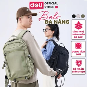 Balo Đa Năng Deli Cao Cấp Chống Nước Chống Trộm Dung Tích Lớn Trợ Lực Văn Phòng Du Lịch BB207