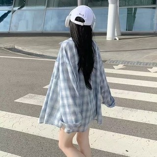 Áo sơ mi dài tay kẻ sọc cỡ lớn phong cách Hàn Quốc dành cho nữ