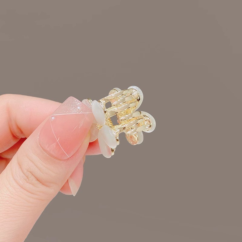 MAUROPOLI [Sẵn sàng] Đầu công chúa đơn giản cao cấp Kẹp trầy xước nhỏ Opal Hoa năm mảnh Kẹp tóc đầu bên