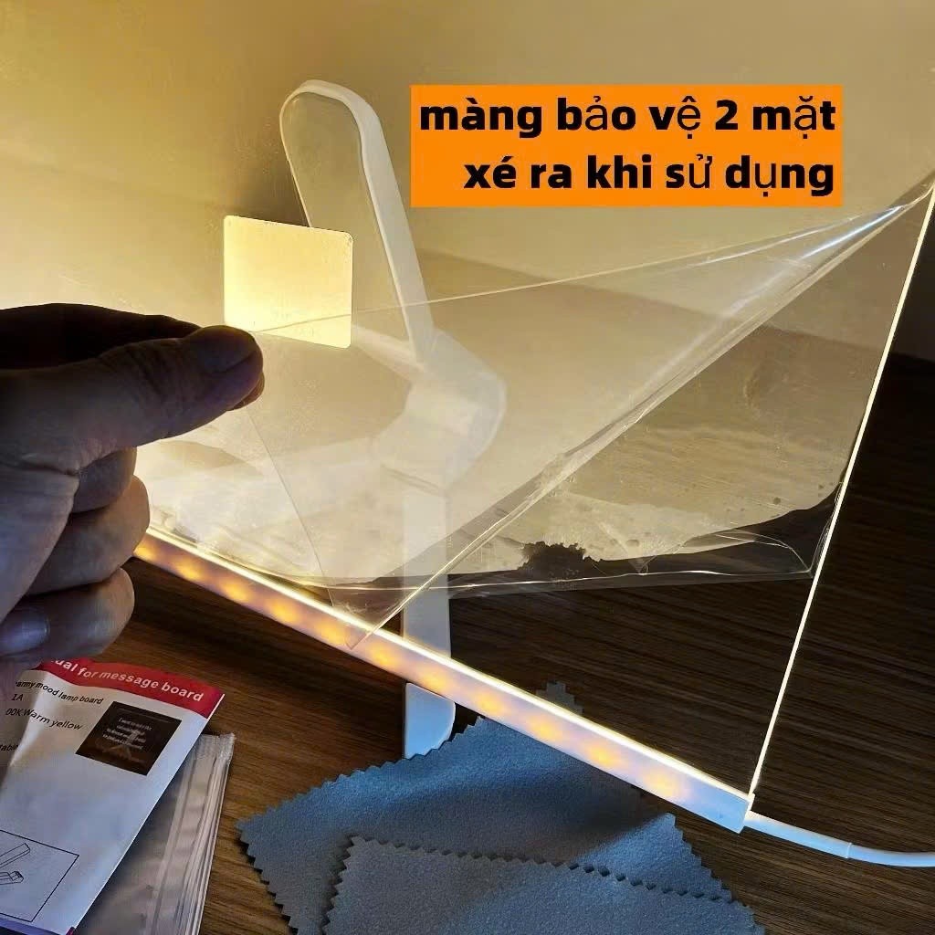 Bảng Vẽ Phát Sáng Led Trong Suốt , Chữ Có Đèn Dạ Quang Tư Duy Cho Bé Sáng Tạo , Có Thể Xóa