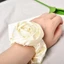JVSUB Dây buộc tóc Hàn Quốc, Dây cao su Chất liệu Satin Dây buộc tóc hoa hồng, Dây Satin Quyến rũ Thiết kế hoa Phụ kiện tóc đuôi ngựa co giãn Sử dụng hàng ngày