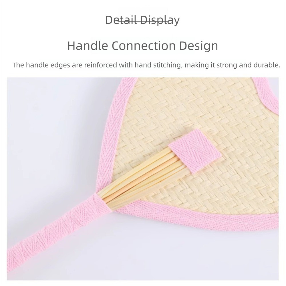 Quạt cầm tay dệt HAPPYNOOK, Nhẹ với những người hâm mộ Raffia thủ công viền đầy màu sắc, Quạt lá cọ di động tự nhiên Mặt dây chuyền trang trí nội thất
