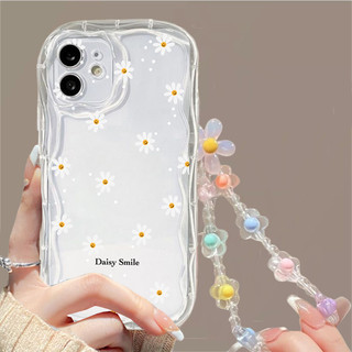 Ốp Điện Thoại Di Động Cho Samsung Galaxy S20 S23 FE S22 Ultra S21 Plus A05 A05S S20FE S21FE S23FE Vỏ Vồng Cạnh Hoa Trái Tim Tình Yêu Ngọc Trai Dây Xích Mềm Chống Sốc