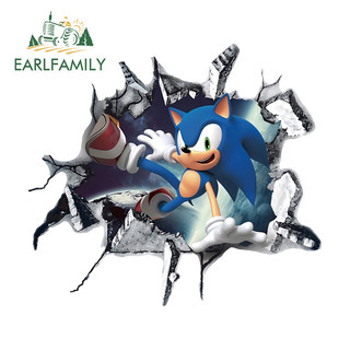 EARLFAMILY Sonic Dán Xe Hơi Thú Vị Chống Trầy Xước Xe Máy Thân Xe Máy Laptop Ván Lướt Sóng PVC Decal Thời Trang Sáng Tạo Chống Thấm Nước Hàng Ô Tô