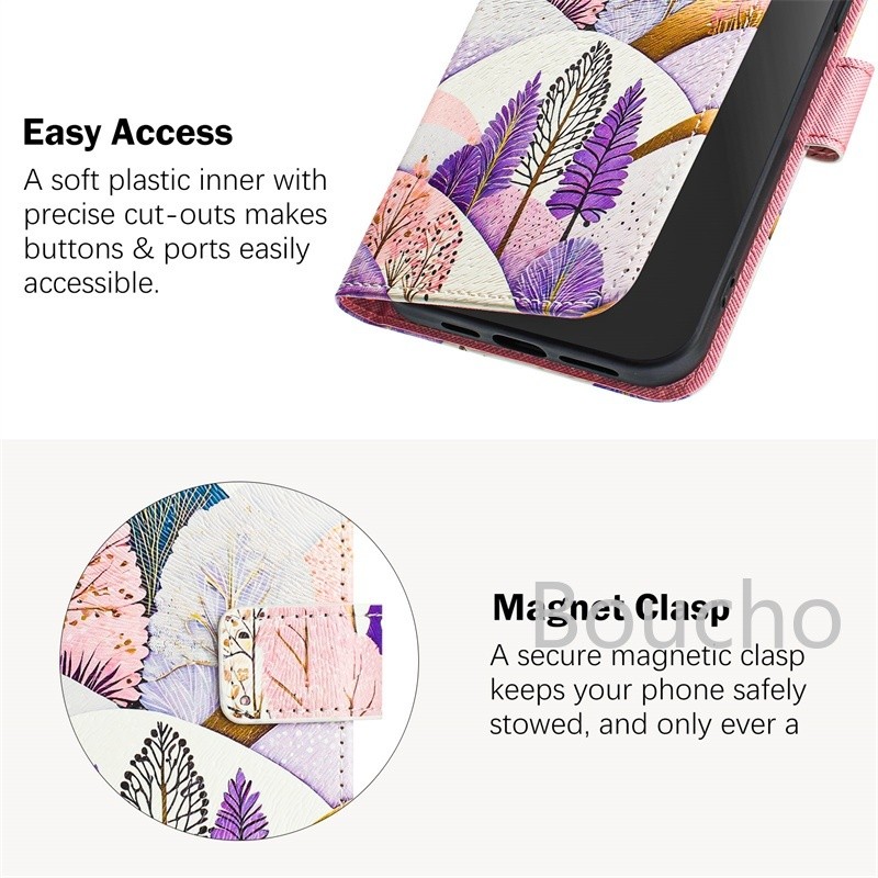 Dành Cho OPPO Reno 8T 8Z 9A 8 Lite 9 10 Pro 4G 5G Vỏ Sơn Ví Da Khe Cắm Thẻ Flip Cover Vỏ Điện Thoại Di Động Vỏ