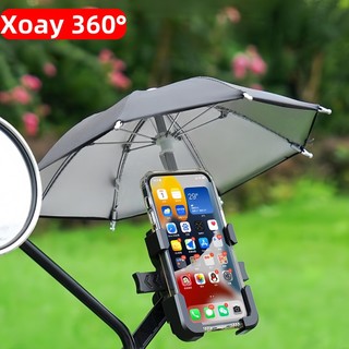 Giá đỡ điện thoại hình ô mini chống sốc chống mưa gió gắn ghi đông hoặc gương xe máy, tương thích nhiều dòng máy