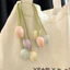 Dây buộc tóc hoa thủ công - Tulip Flower Bud Ribbon Charm - Thắt nơ cổ bé gái - Phụ kiện tóc Hàn Quốc - Túi treo quần áo - Trang trí gói quà