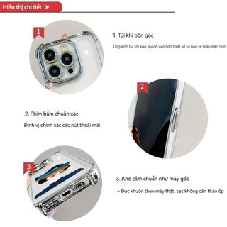 Ốp lưng iPhone túi khí chống sốc, kèm nắp bảo vệ camera cho iPhone 11 12 13 14 15 16 17 Pro Max