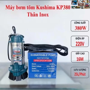 Máy bơm nước chìm Bơm tõm Kushima 380W- INOX Dây đồng. bơm nước thải, bơm ao cá( BH 12 tháng)
