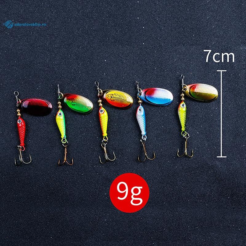 THÊM Câu Cá Spinner Mồi 9g Muỗng Mồi Kim Loại Treble Móc Nhân Tạo Wobbler Ăn Cá Chép Spinnerbait BSS