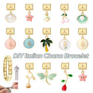 Phổ Biến Tình Yêu Vàng Mặt Dây Chuyền Nơ Ý Quyến Rũ Liên Kết Phù Hợp Với 9 Mm Thép Không Gỉ Vòng Tay Làm Trang Sức