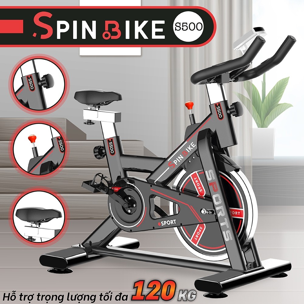 S500N[MALL] - Xe đạp tập thể dục tại nhà cao cấp kèm đồng hồ đo nhịp ...