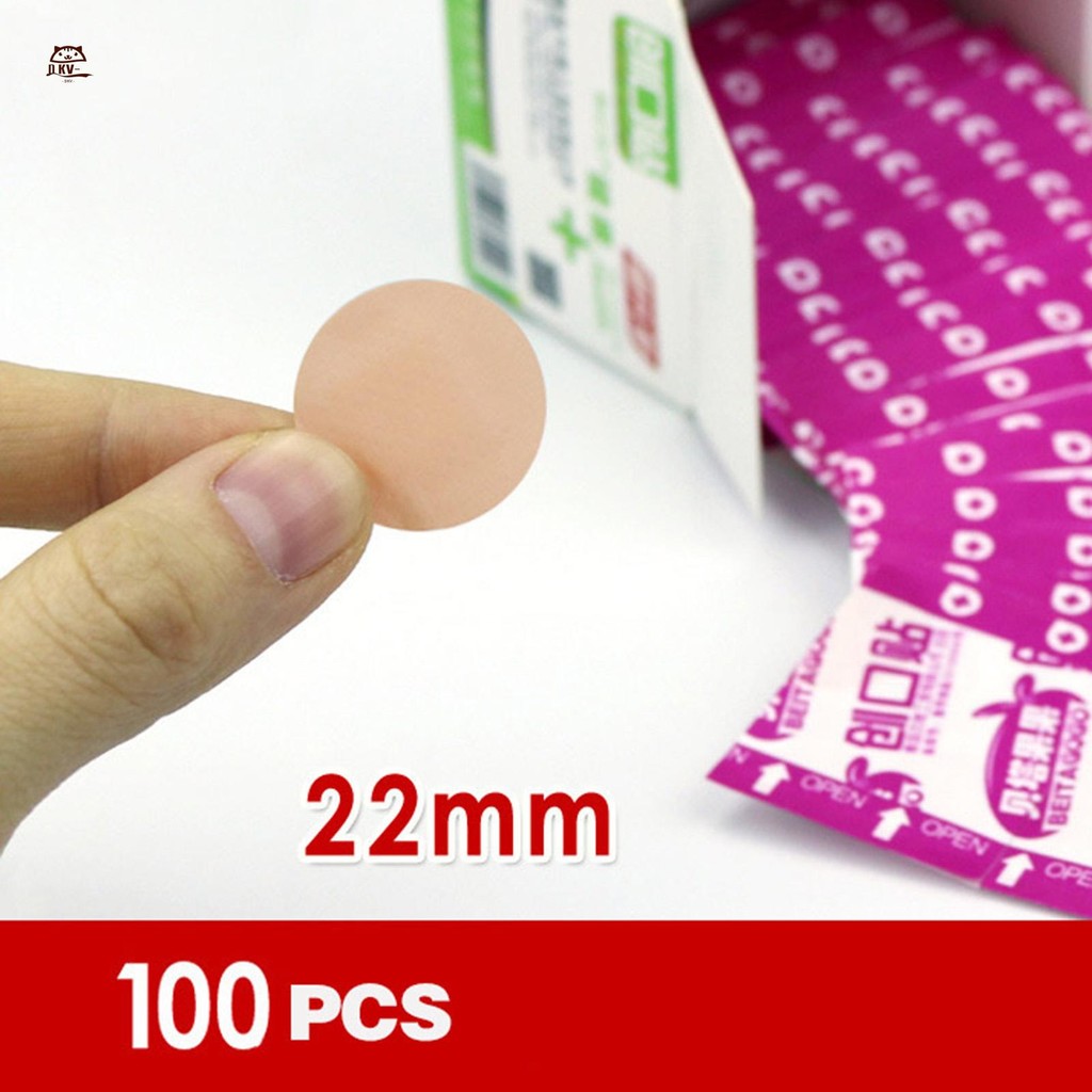 100 Gói Băng Dính Điểm Tròn Sheer Vô Trùng Chống Dính Miếng Lót Để Chăm Sóc Vết Thương Nhỏ