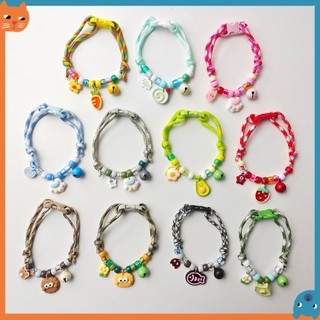 Vòng cổ chó mèo Vòng cổ chuông có thể điều chỉnh Vòng cổ dấu chân dễ thương Vòng cổ đầy màu sắc đơn giản