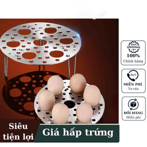 Giá hấp trứng, giá đỡ trứng luộc, giỏ hấp chân cao bằng thép không gỉ an toàn tiện lợi