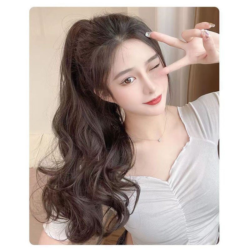 Tóc Giả Đuôi Ngựa Ngoặm Thời Trang Nữ,Siêu Mềm,Một bộ tóc giả có kiểu tóc đuôi ngựa lớn gợn sóng45cm