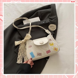Túi xách đeo vai nữ thời trang da mềm dây xoắn in hình Liistore K278 (Không kèm charm gấu)