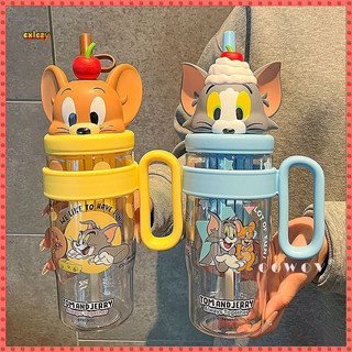 Mèo Và Chuột Hoạt Hình Búp Bê Ice Master Chai Nước 1.000Ml Cốc Uống 2025 Sinh Viên Dung Tích Lớn Ống Hút Cốc Đá Dễ Thương Master Cốc Bụng Lớn Cốc