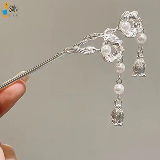 Phụ Nữ Thanh Lịch Tóc Chignon Với Tua Rua Sườn Xám Đũa Tóc Có Hoa Trang Trí Cho Tóc DIY Phụ Kiện Tạo Kiểu Tóc