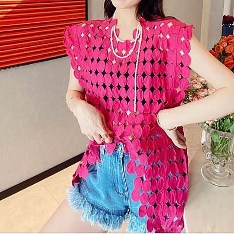 ✨Pháp Không Đều Rỗng Áo Mùa Hè 2022 Rời Áo Thời Trang Phong Cách Phương Tây Chiên Dạo Phố 25.5.22