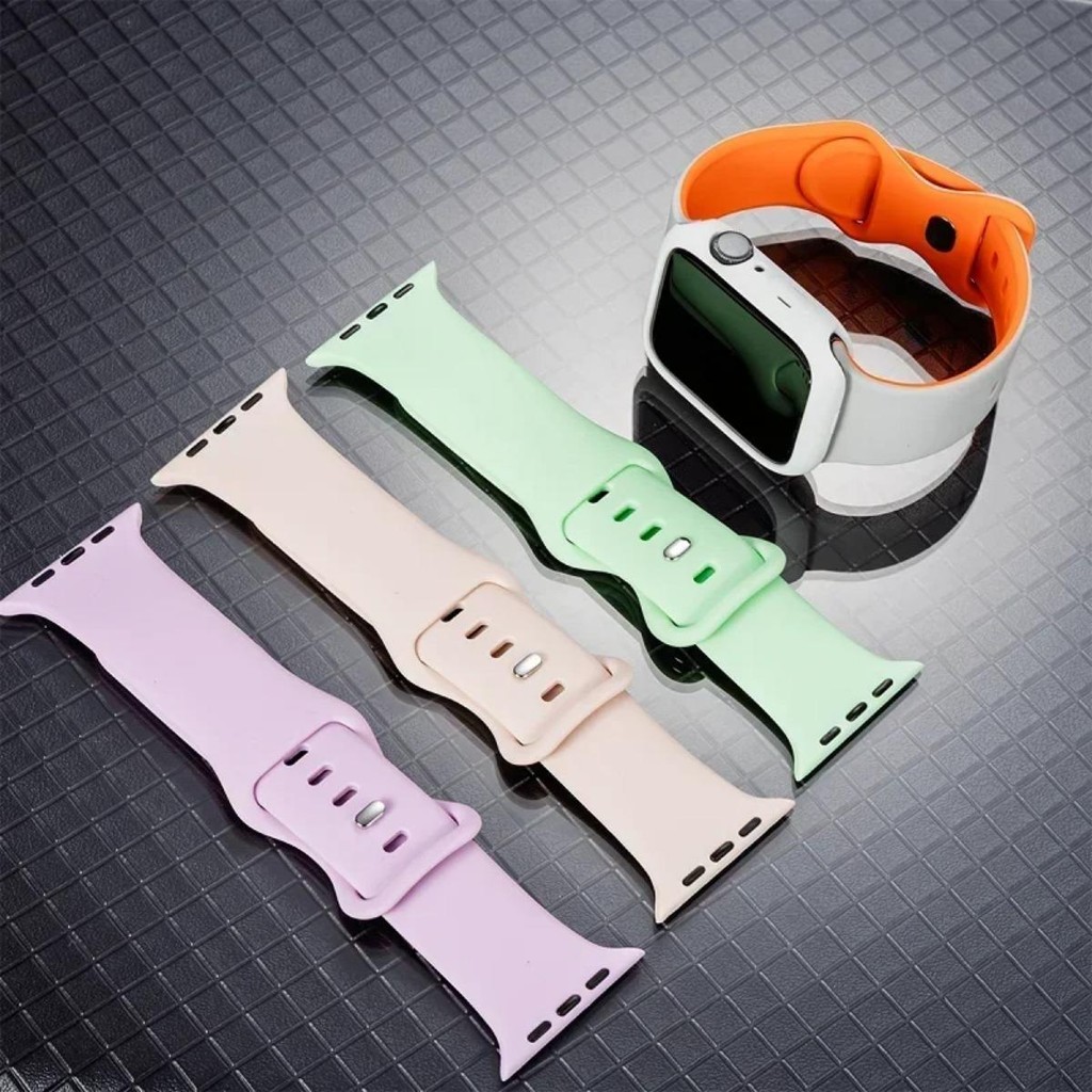 Dây đeo silicon mềm + Vỏ TPU cho Apple Watch Series11 / 10 46mm 42mm Ultra3 / 2 / 1 49mm 9 8 7 6 5 4 SE 45mm 44mm 40mm 41mm