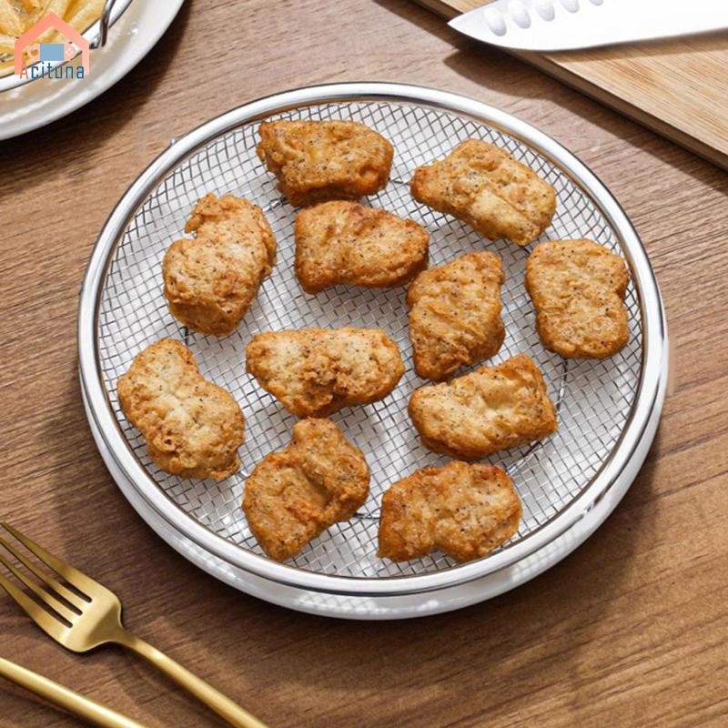Fryer Lọc Dầu Chiên Chiên Giỏ Chiên Thép Không Gỉ Khay Sifting Đĩa BBQ