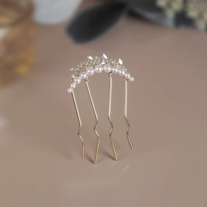 MAUROPOLI [Sẵn sàng] Lược bốn ngón cảm giác cao cấp Lược chải tóc thanh lịch tinh tế Mũ đội đầu phong cách Trung Quốc Dụng cụ tiện dụng Kẹp tóc phong cách Trung Quốc mới Kẹp tóc thời trang