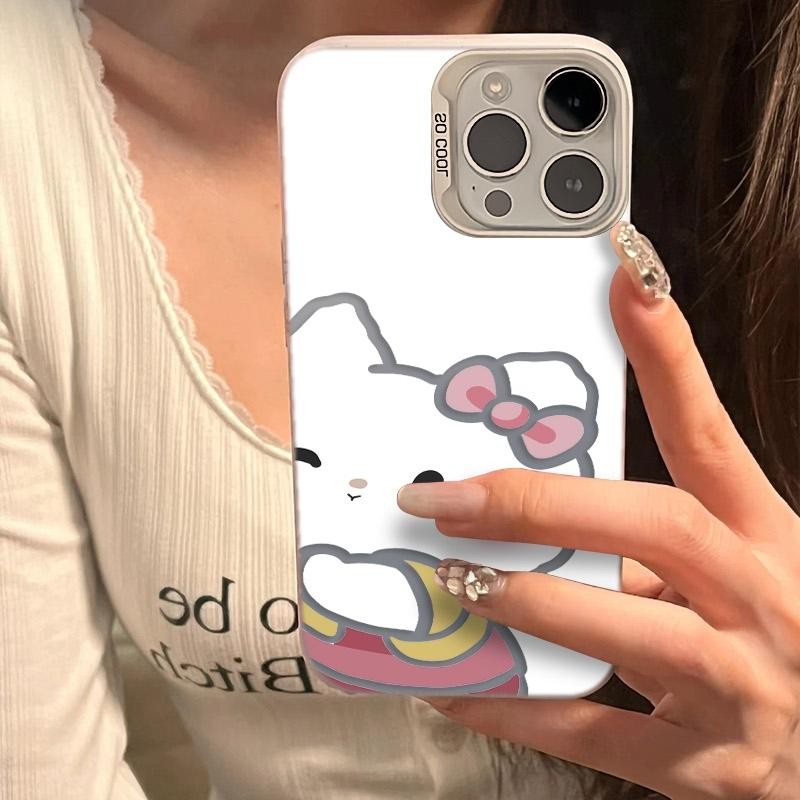 Ốp lưng iPhone hình Hello Kitty đầu to dễ thương công nghệ IMD chống trầy xước | Tương thích iPhone 16/15/14/13/12/11 Pr