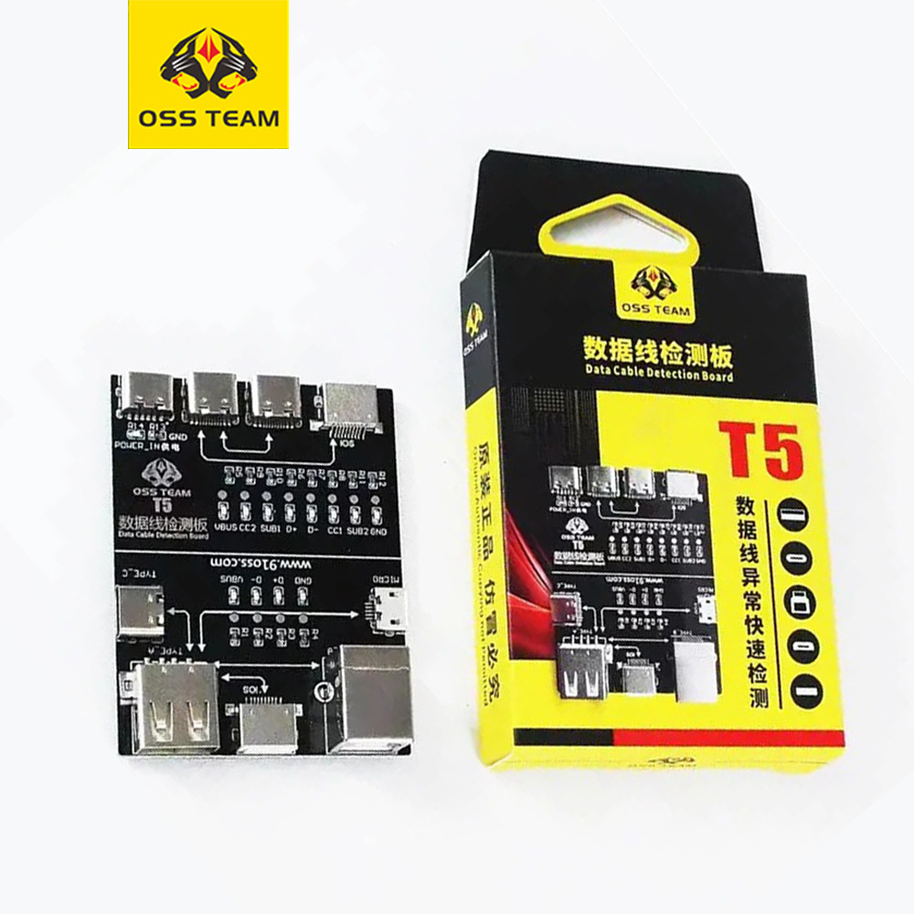 Bảng phát hiện cáp dữ liệu bật tắt OSS T5 cho IOS Android Lightning / Type-C / Micro / USB Data Line Kiểm tra bất thường Máy dò nhanh