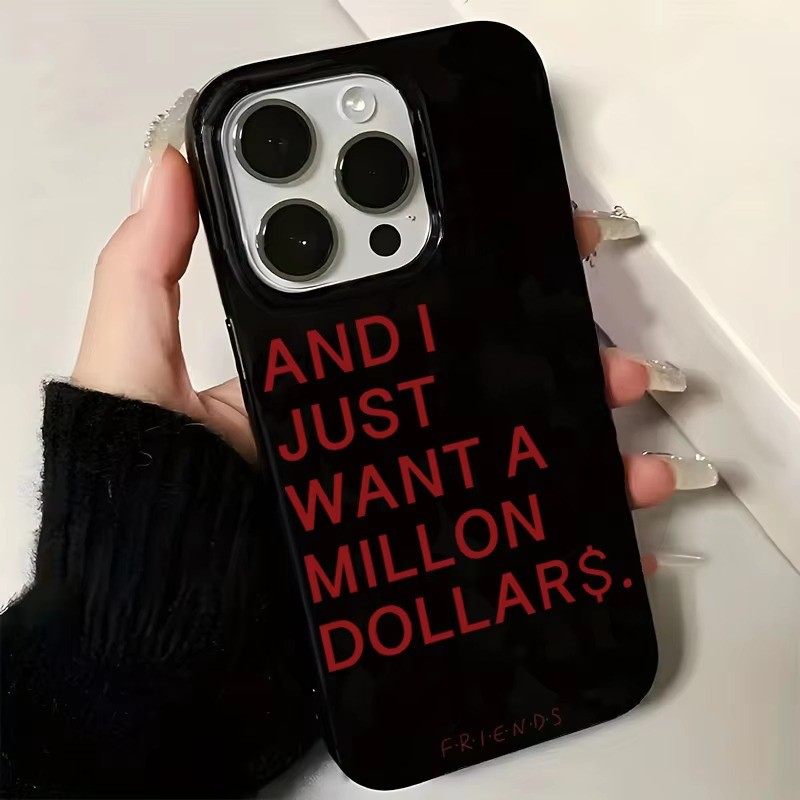 Ốp Điện Thoại Mềm Chữ Tiếng Anh Màu Đỏ Đơn Giản Cho iPhone 16 15 14 13 12 11 Pro Max 16E X XR XS Max 7 8 Plus SE2 Ốp Lưng Chống Sốc