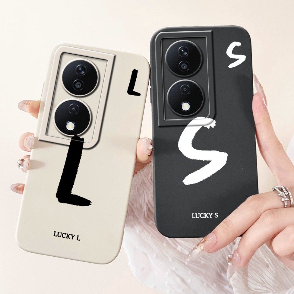 Honor X7b CLK-LX1 CLK-LX2 CLK-LX3 Ốp lưng Honor X7b 5G Chữ thời trang đơn giản Thiết kế họa tiết A-Z Ốp lưng chống sốc bằng silicon