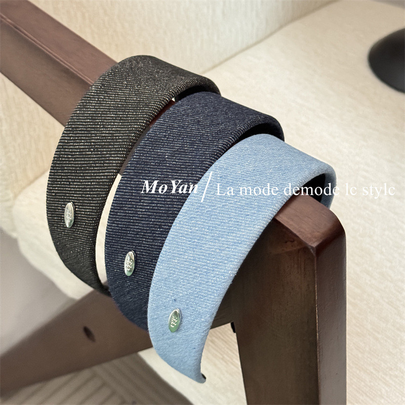 Băng đô nữ buộc tóc Denim hợp thời trang