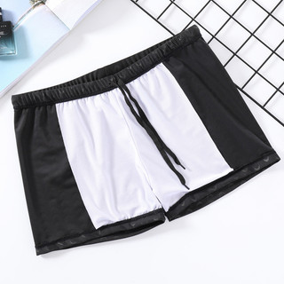 Quần bơi nam vải da cá mập giả, dáng rộng, nhanh khô, màu đen, size lớn