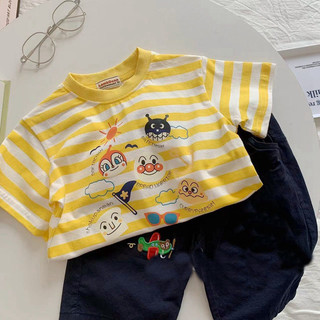 Trẻ Em Mùa Hè Bé Trai Bé Gái Sọc Mới In Hình Hoạt Hình Thoáng Khí Trẻ Em Áo Thun Tay Ngắn Áo