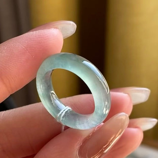 Nhẫn Agate Ngọc Băng Tự Nhiên Nguyên Chất, Unisex, Vòng Tay May Mắn, Nhẫn Cặp Đôi 6.15 GQV3